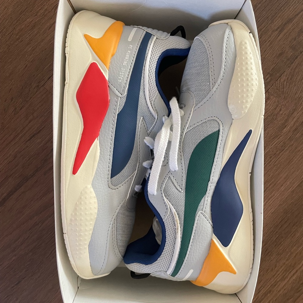 Brand new never worn Puma Kids RS running shoes grey multicolor size 3